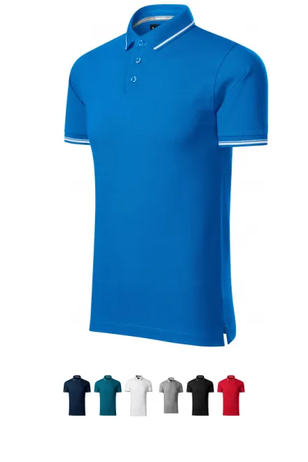 Kontrastiertes Poloshirt für Herren, meerblau