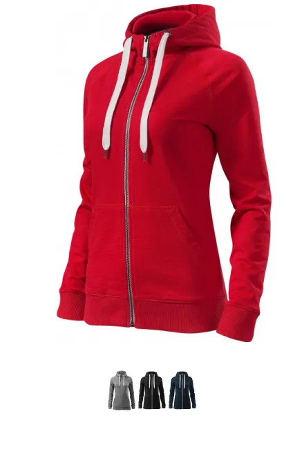 Kontrastowa bluza damska z kapturem, formula red