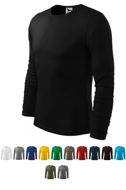 Langærmet T-shirt til mænd, sort