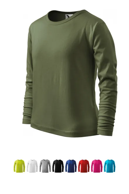 LangarmShirt für Kinder, khaki