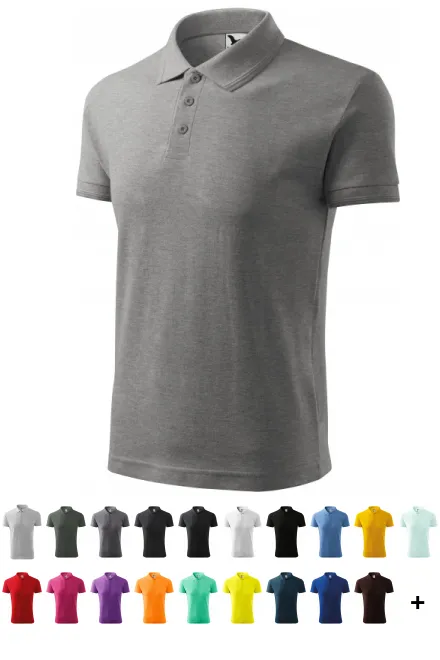 Los poloshirt voor heren, donkergrijs marmer