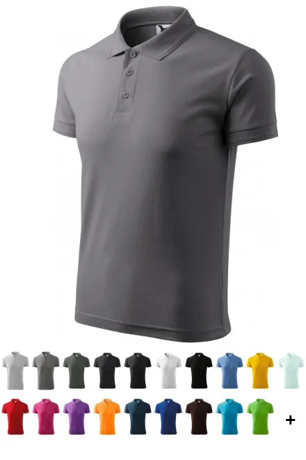 Los poloshirt voor heren, staal grijs