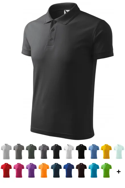 Loses Poloshirt der Männer, Anthrazit Marmor