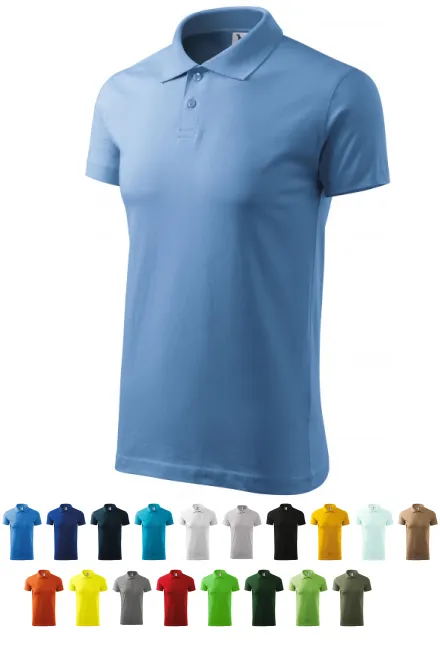 Mænds enkle poloshirt, himmelblå