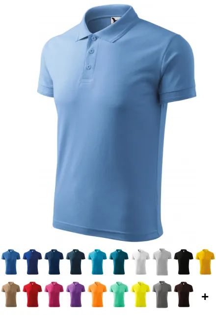 Mænds løs poloshirt, himmelblå