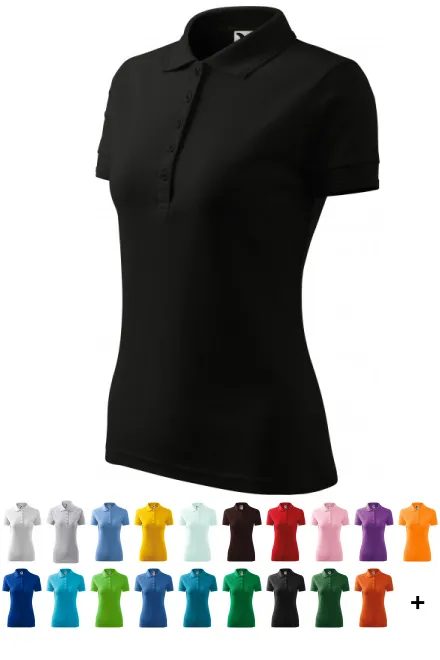 Moteriški elegantiški polo marškinėliai, juoda