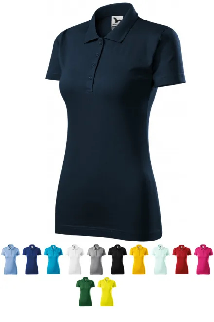 Naiste slim fit polosärk, tumesinine