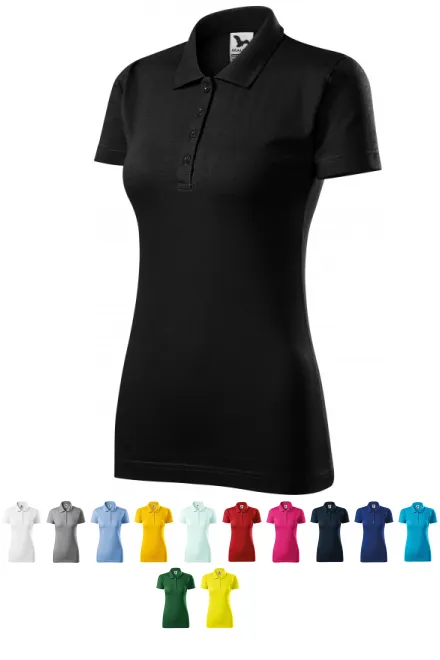 Naisten slim fit pikeepaita, musta
