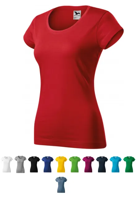 Naisten slim fit t-paita, jossa pyöreä pääntie, punainen