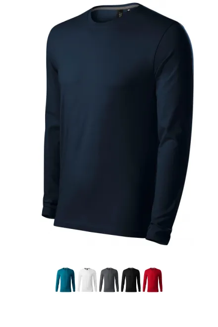 Nauwsluitend heren T-shirt met lange mouwen, donkerblauw