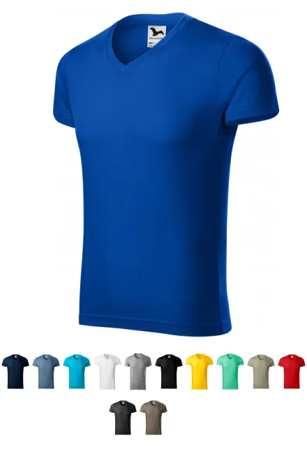 Nauwsluitend T-shirt voor heren, koningsblauw