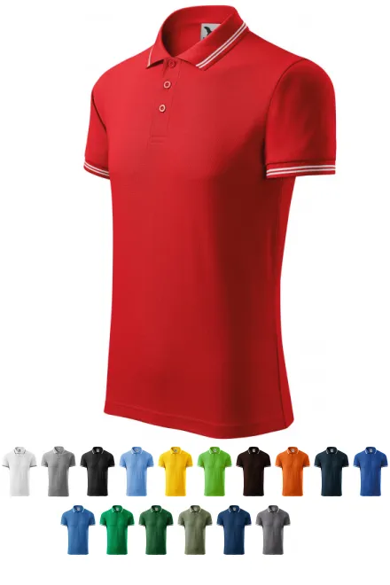 Polo de bărbați cu contrast, roșu