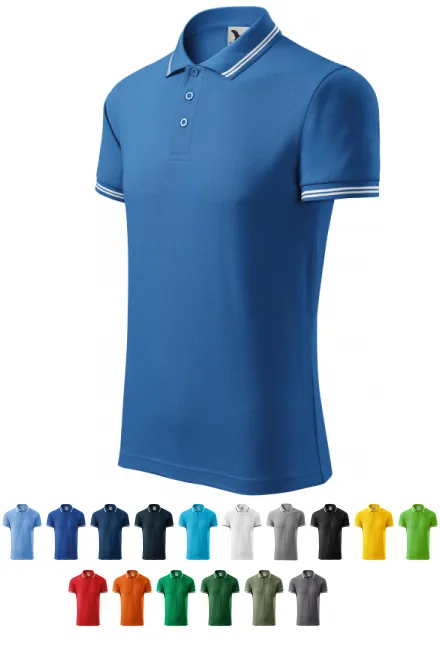 Polo de hombre en contraste, azul claro