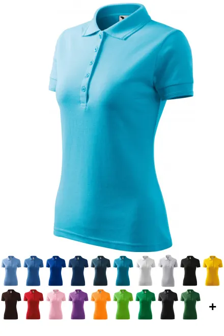 Polo elegant pentru femei, turcoaz