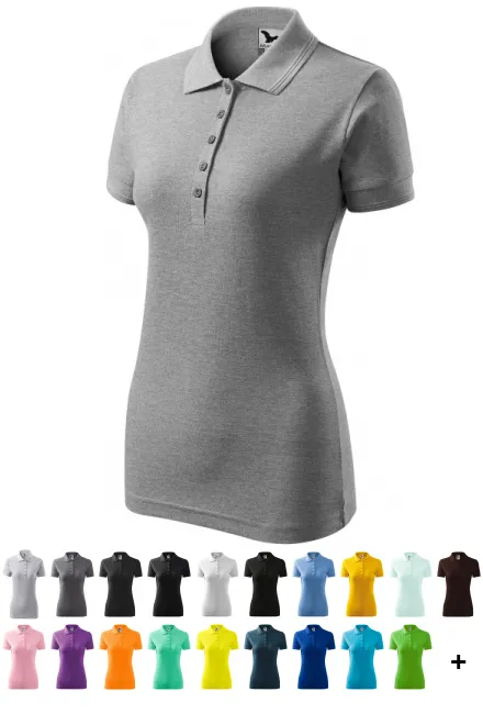 Polo élégant pour femme, marbre gris foncé