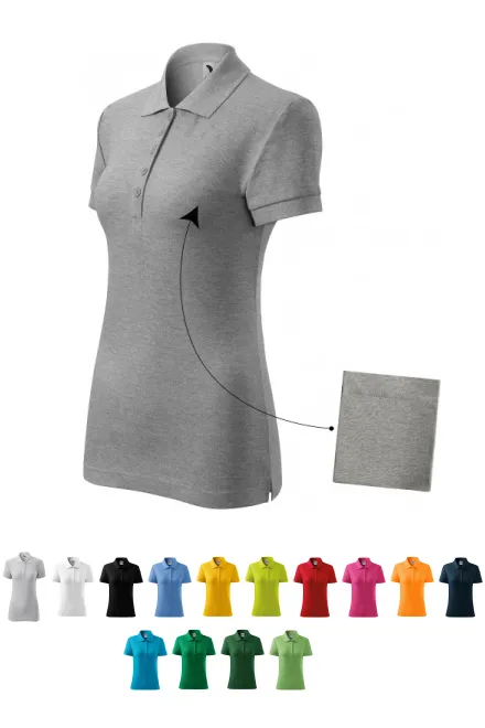 Polo simple para mujer, mármol gris oscuro