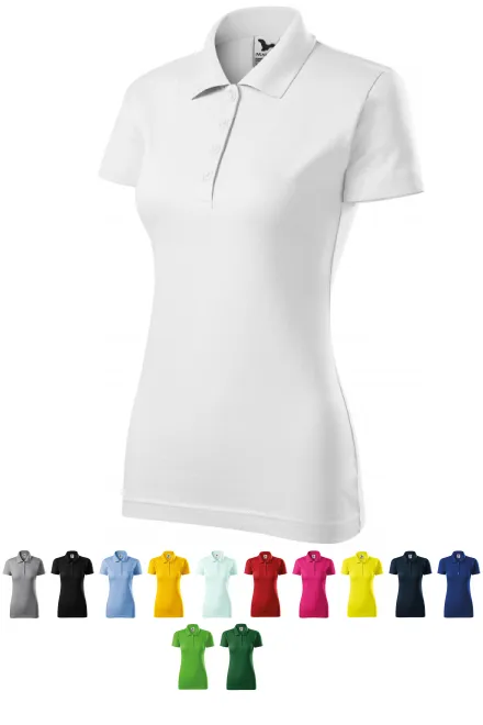 Slim Fit Poloshirt für Damen, weiß