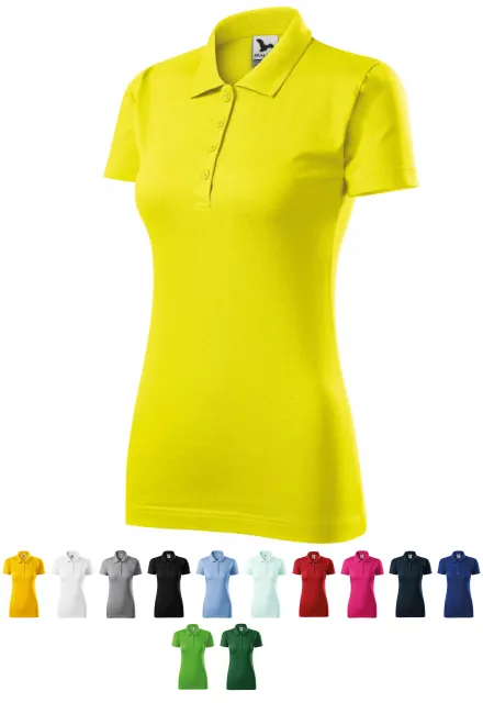 Slim Fit Poloshirt für Damen, zitronengelb