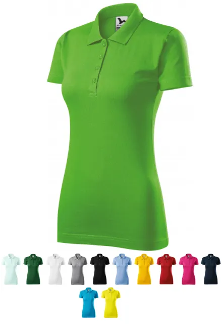 Slim-fit poloshirt voor dames, appel groen