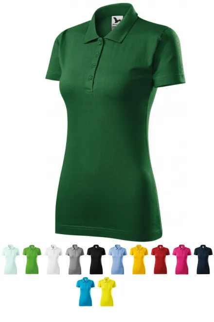 Slim-fit poloshirt voor dames, fles groen