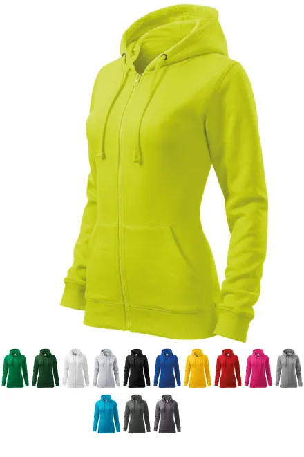 Sudadera de mujer con capucha, verde lima
