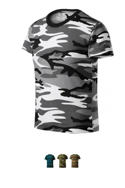 T-Shirt der Camouflage-Kinder, Tarngrau