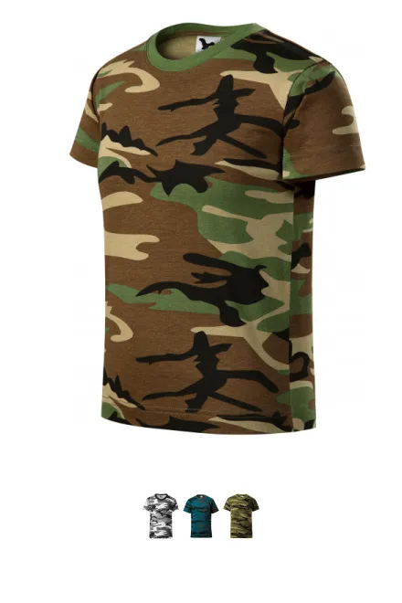 T-Shirt der Camouflage-Kinder, Tarnung braun
