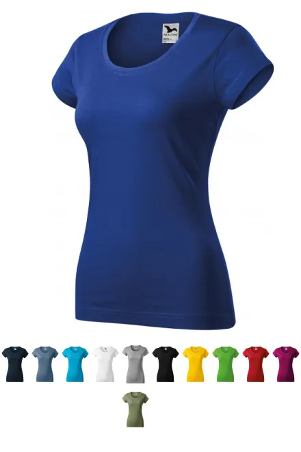 T-shirt med smal passform för damer med rund halsringning, kungsblå