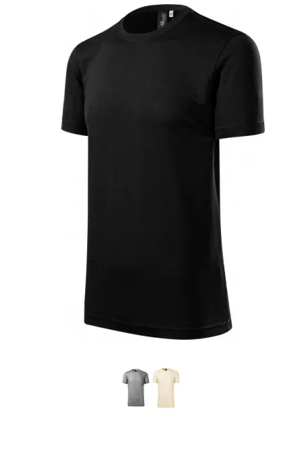T-shirt męski wykonany z wełny Merino, czarny