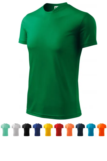 T-shirt met asymmetrische halslijn, gras groen