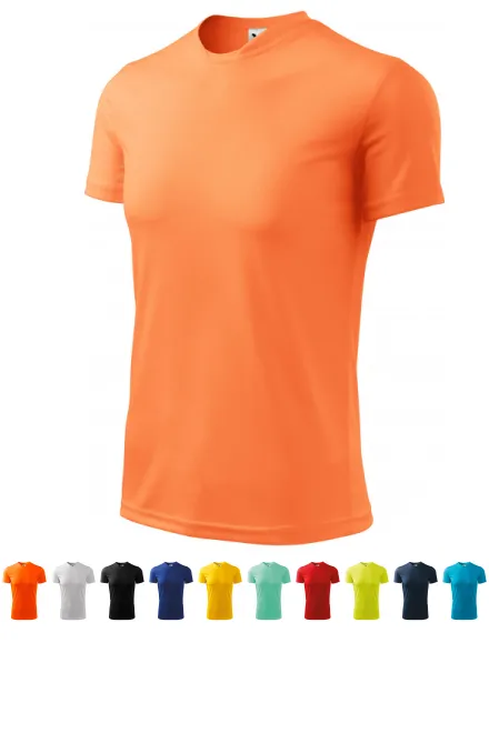 T-Shirt mit asymmetrischem Ausschnitt, Neon Mandarine