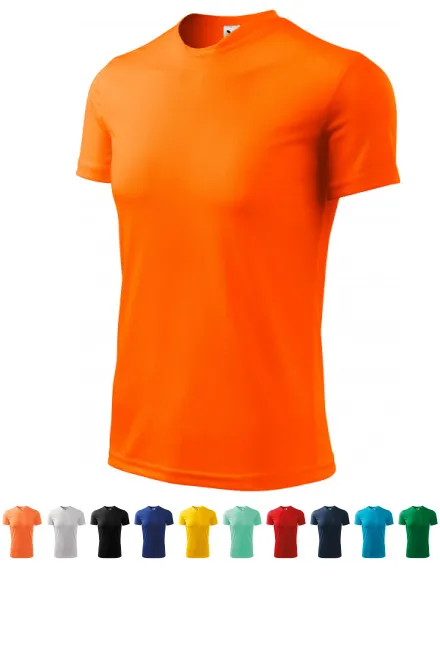 T-Shirt mit asymmetrischem Ausschnitt, neon orange