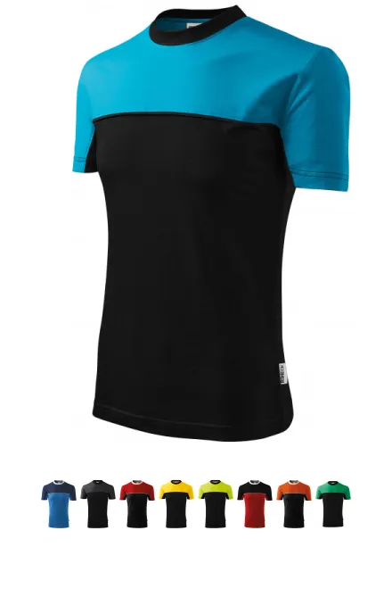 T-Shirt mit zwei Farben, türkis