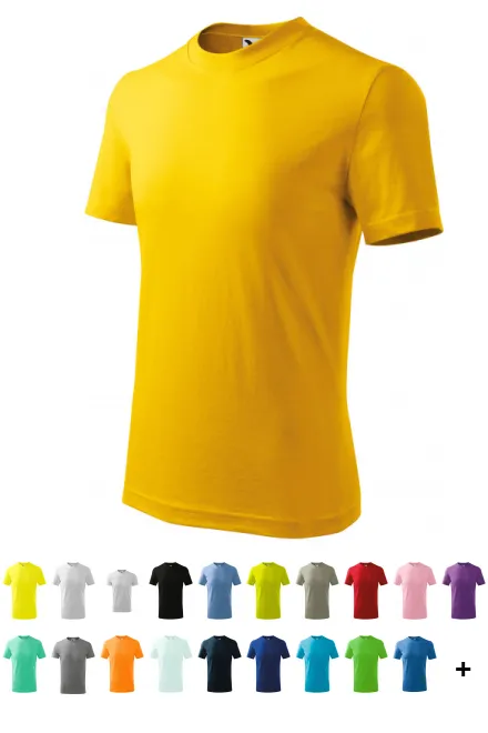 T-shirt simple pour enfants, jaune