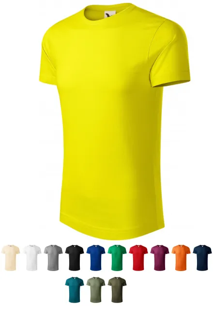 T-shirt til mænd i økologisk bomuld, citrongul