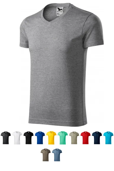 Tricou de bărbați strâns, marmură gri închis