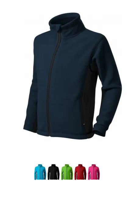 Veste polaire enfant contrastée, bleu foncé