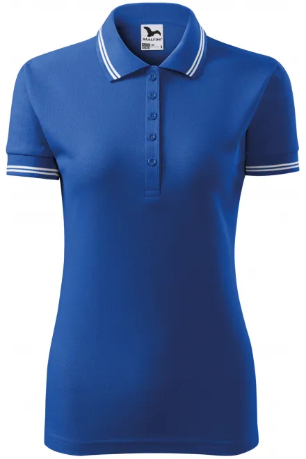 Kontrast-Poloshirt für Damen - königsblau, S