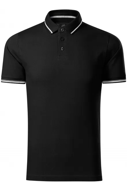 Kontrastiertes Poloshirt für Herren - schwarz, S