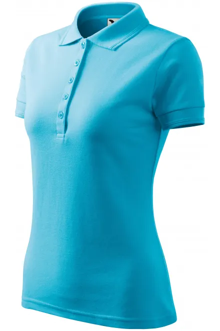 Ladies elegant polo shirt, turquoise