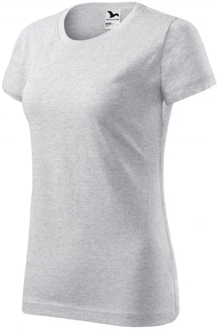 Ladies simple T-shirt, light gray marble