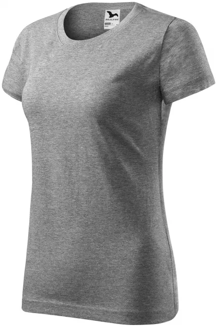 Ladies simple T-shirt, dark gray marble