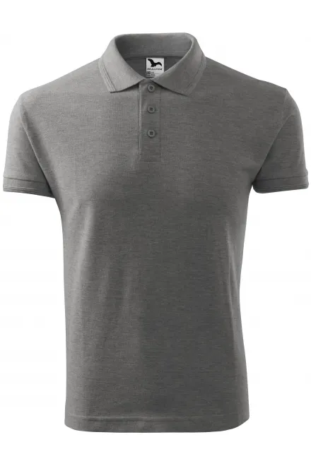Loses Poloshirt der Männer - dunkelgrauer Marmor, S