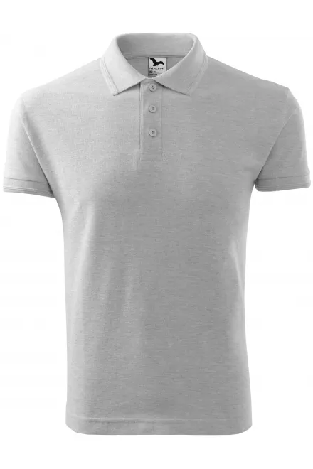 Loses Poloshirt der Männer - hellgrauer Marmor, S