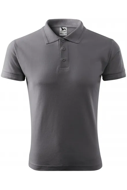 Loses Poloshirt der Männer - stahlgrau, S