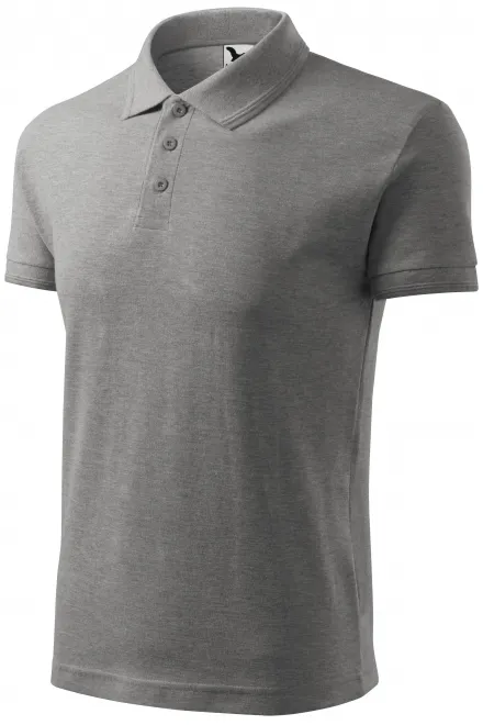 Men's loose polo shirt, dark gray marble