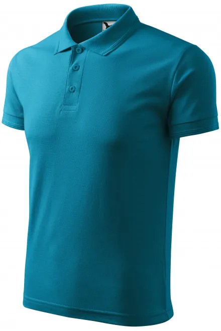 Men's loose polo shirt, dark turquoise