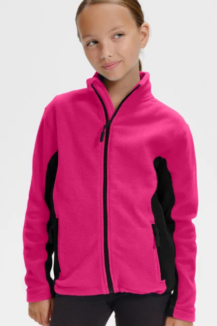 Barn fleece kontrastjacka, lila