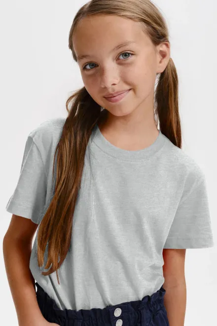 Barnens lätta T-shirt, ljusgrå marmor