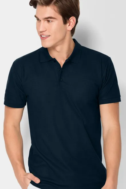 Behagelig poloshirt til mænd, mørkeblå
